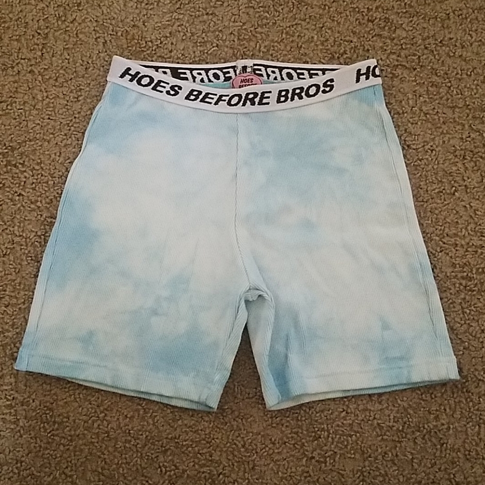 tie-dye Hoes Before Bros biker shorts
